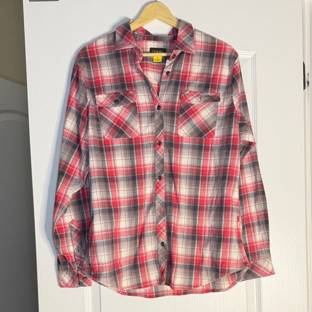 Cabela's Vibrant Plaid‎ Button Down Shirt, Large